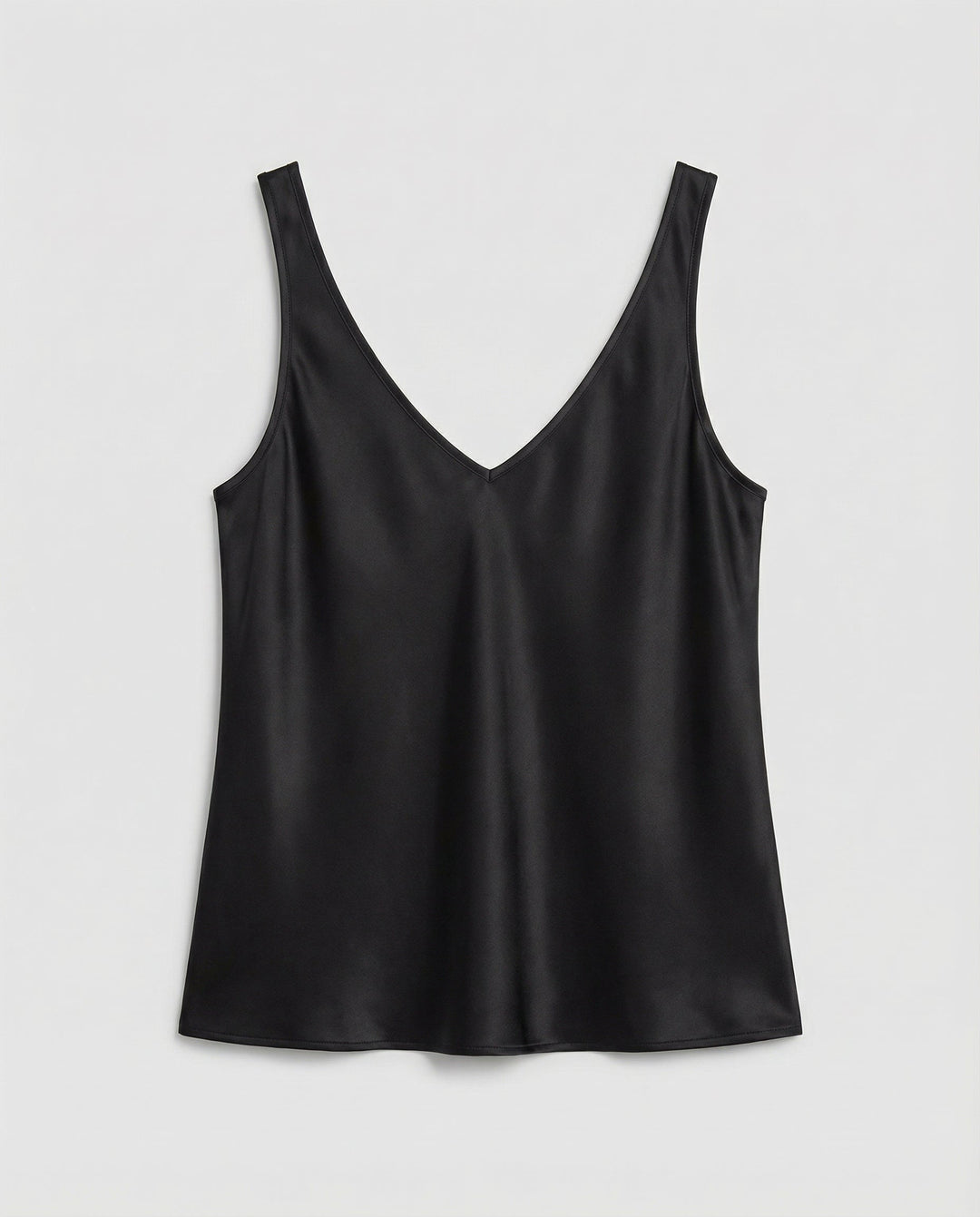 Women's Satin Camisole Top with V-Neckline and Wide Straps