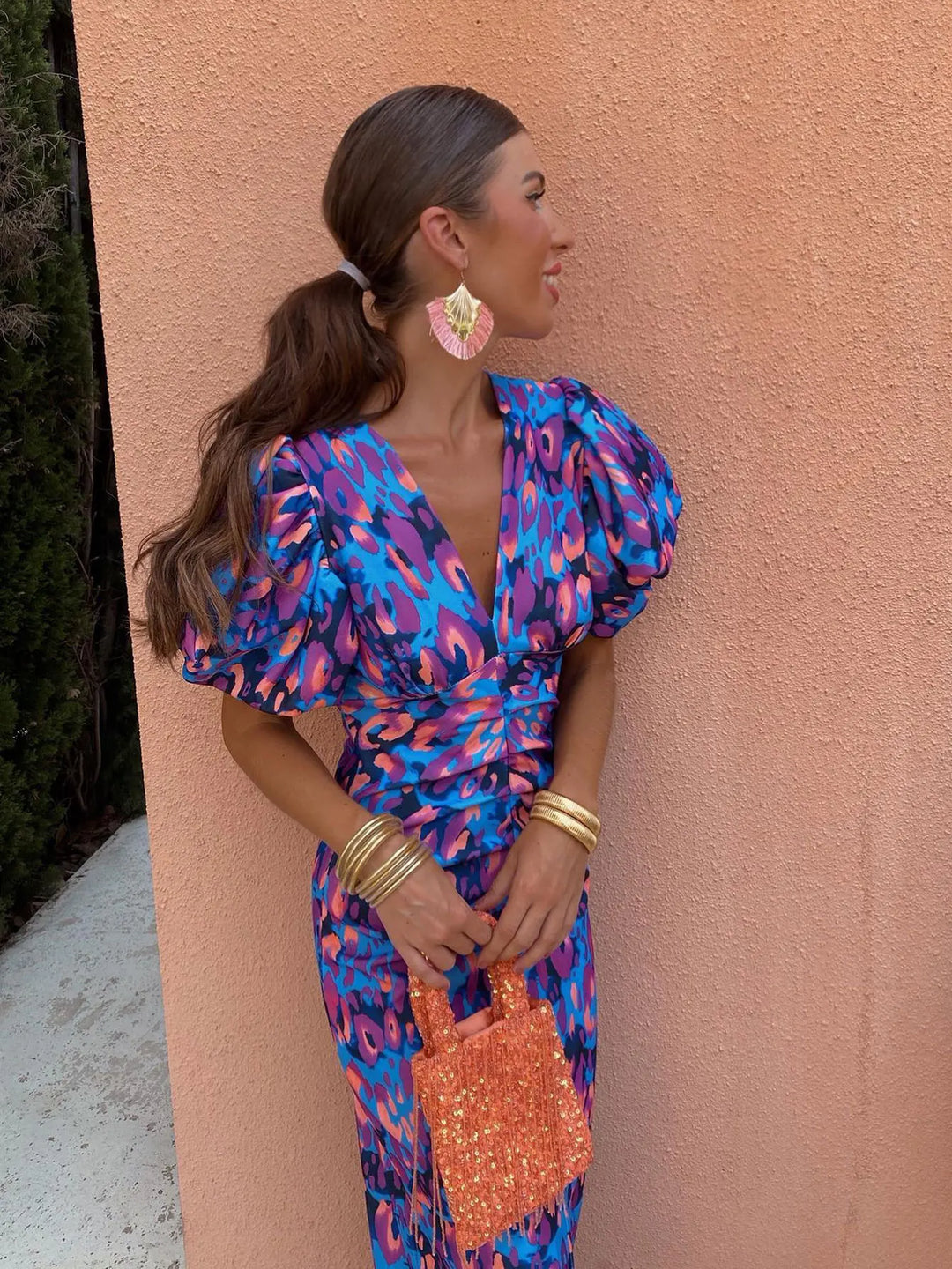Women’s Puff-Sleeve Maxi Dress