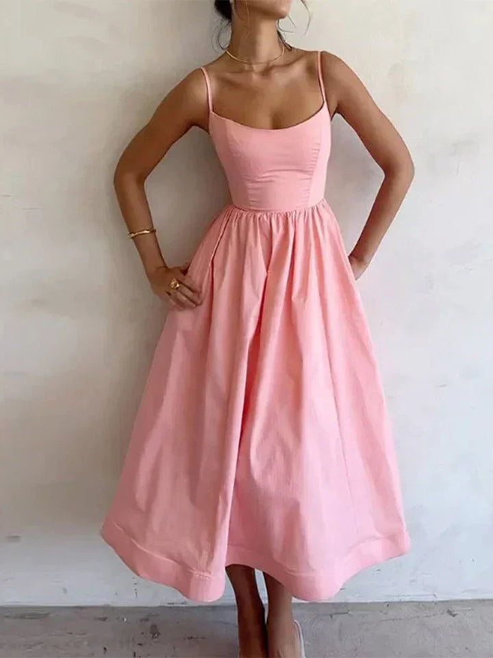 Women’s Spaghetti Strap A-Line Midi Dress