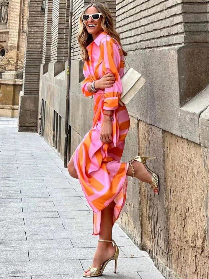 Women’s Collared Wrap Dress | Midi