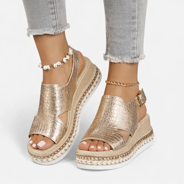Women’s Platform Espadrille Wedge Sandals with Ankle Strap