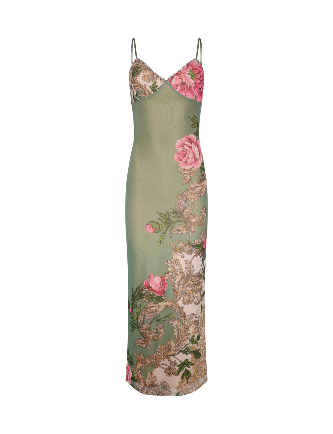 Women’s Floral Maxi Dress with V-Neck