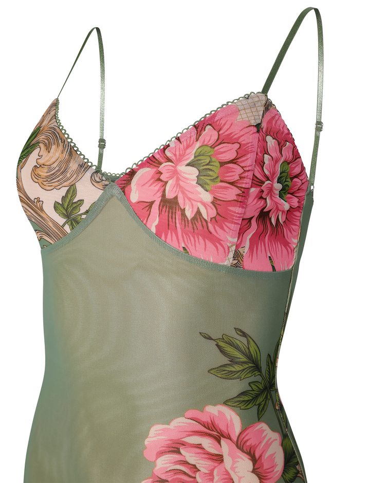 Women’s Floral Maxi Dress with V-Neck
