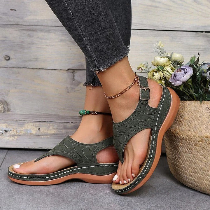 Women’s Toe-Post Slingback Sandals with Grip Sole