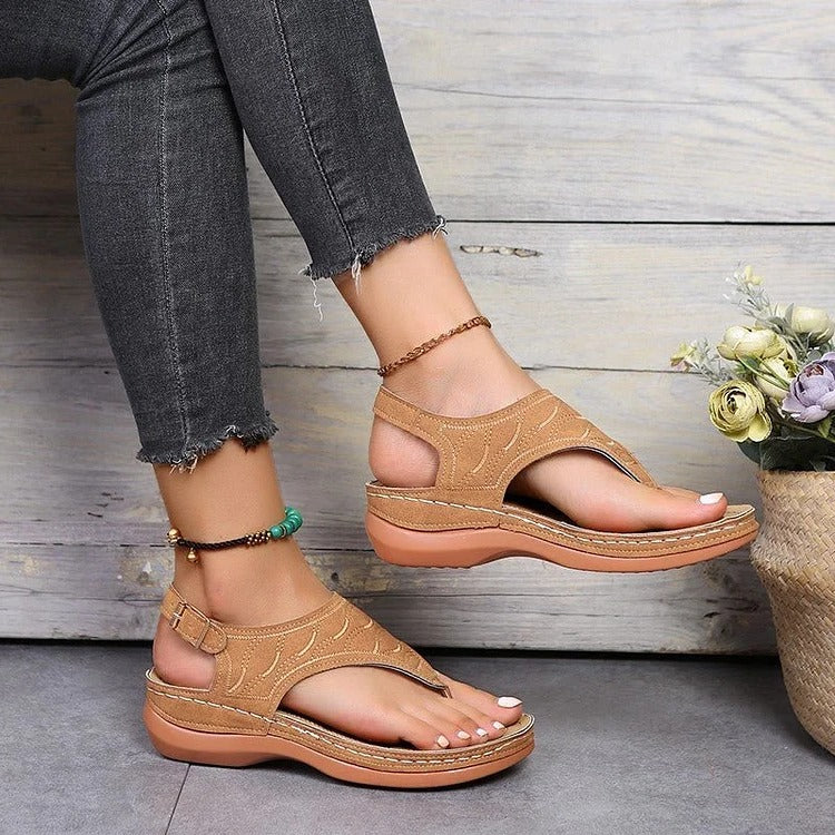 Women’s Toe-Post Slingback Sandals with Grip Sole