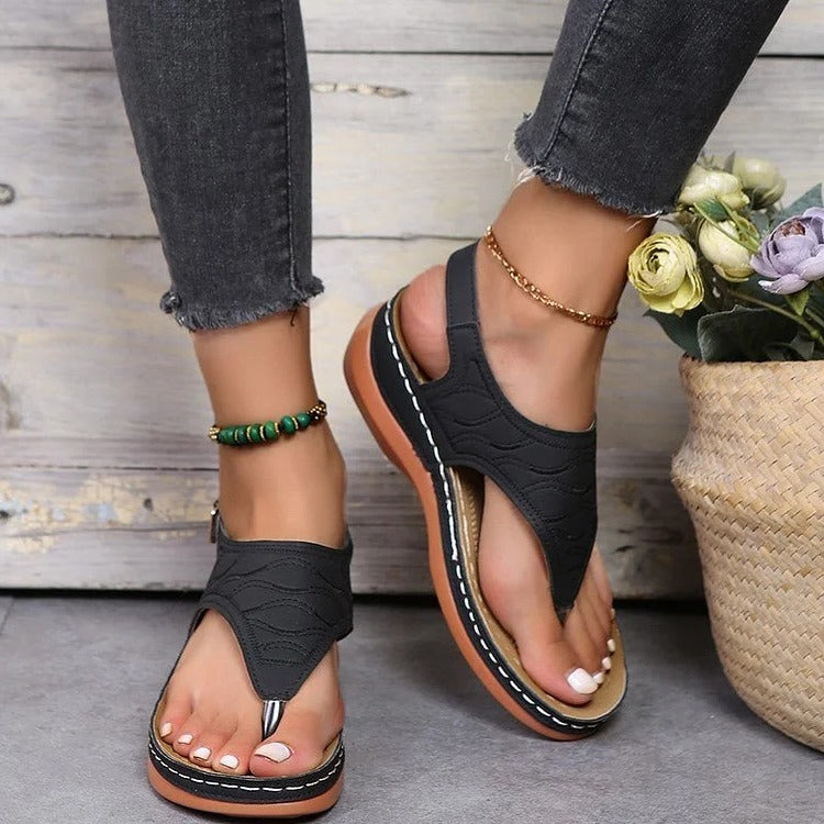 Women’s Toe-Post Slingback Sandals with Grip Sole