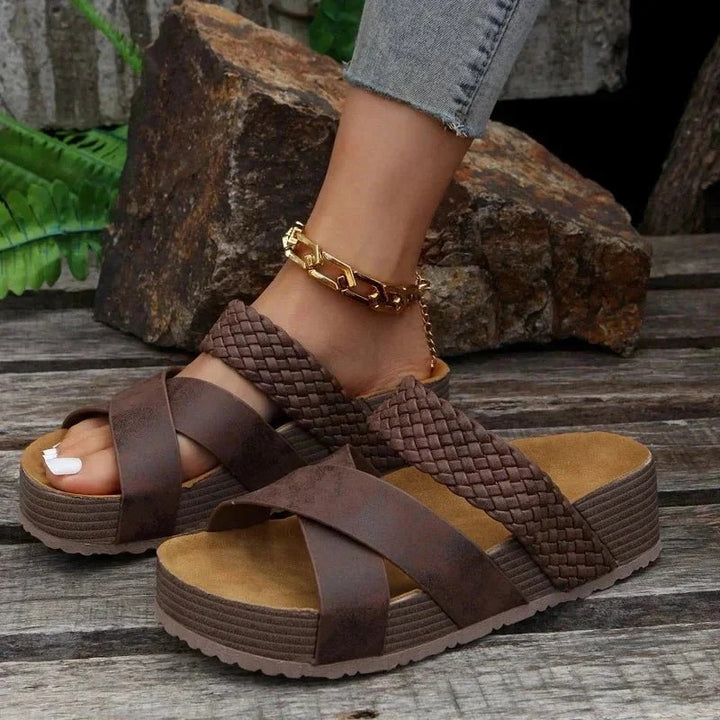 Women’s Platform Sandals with Braided Straps