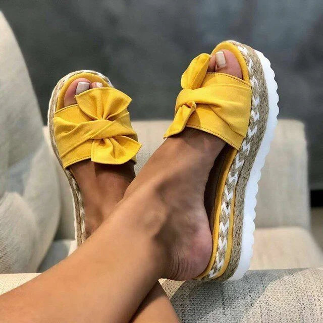 Women’s Bow Platform Sandals with Slip-On
