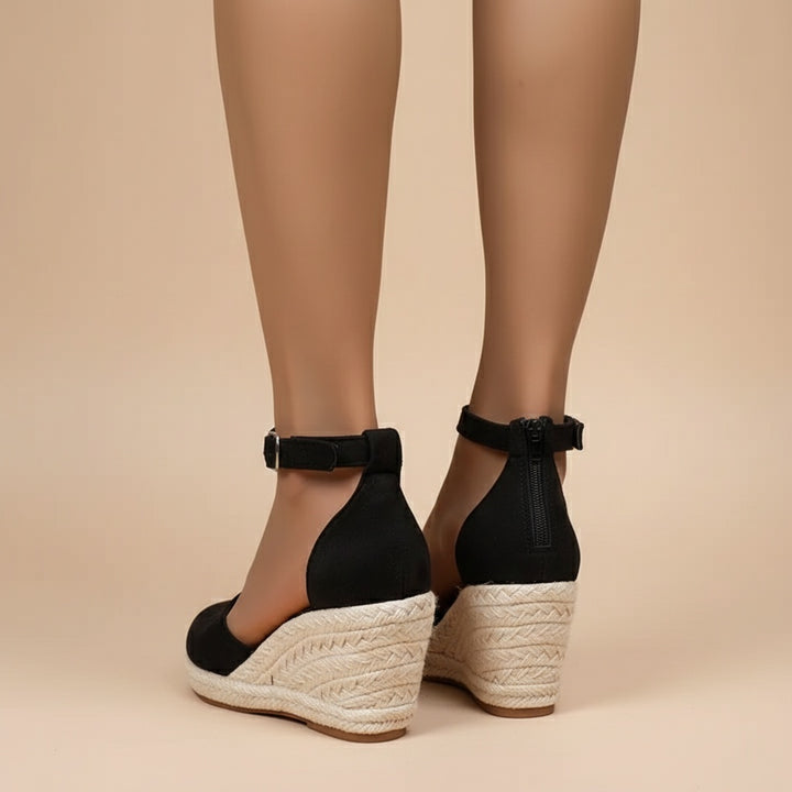 Women’s Closed Toe Espadrille Wedges with Ankle Strap