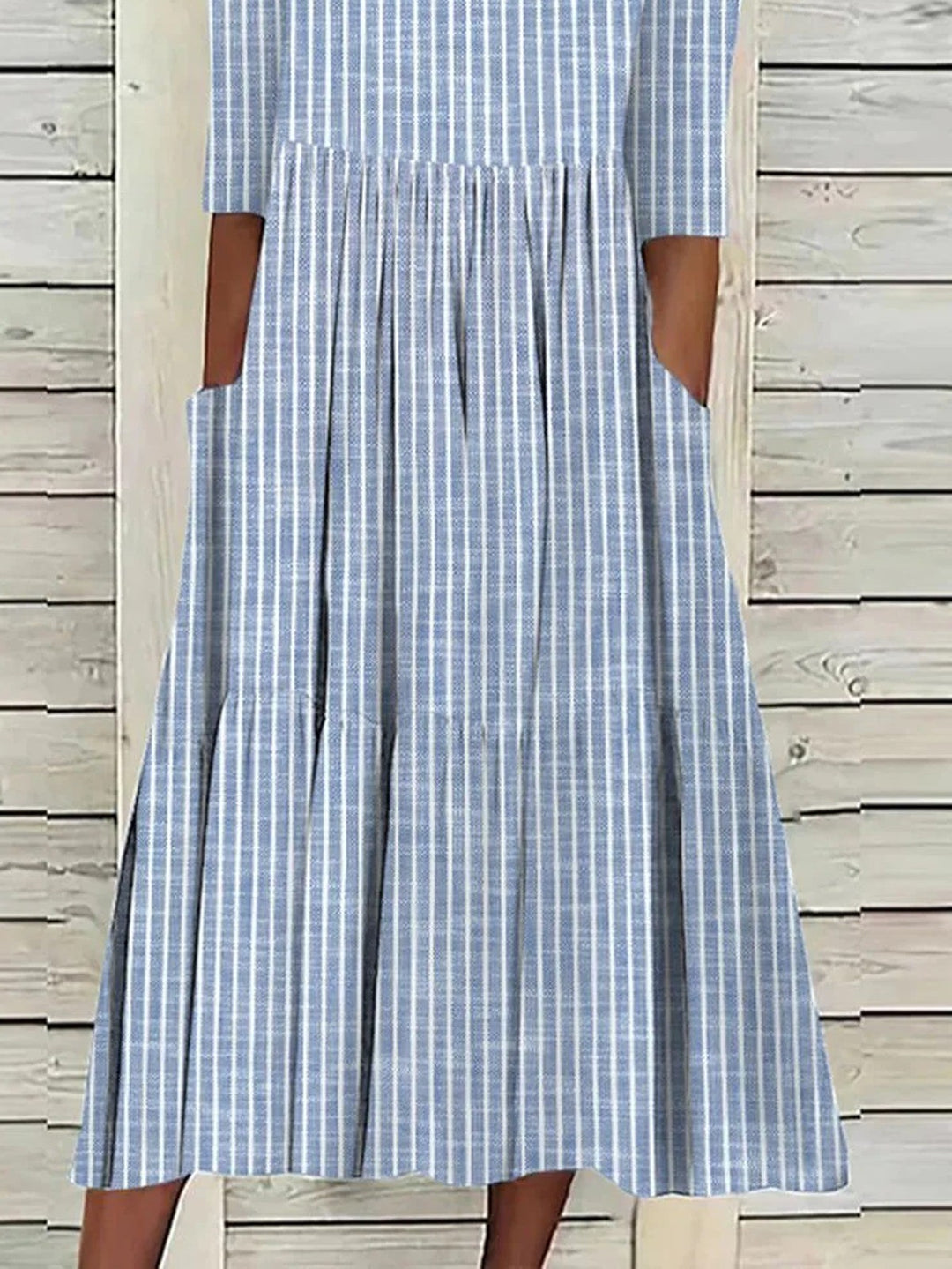 Women’s Striped Crew-Neck Dress | Midi