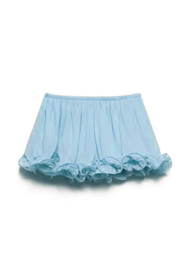 Women’s High Neck Top and Ruffle Mini Skirt Set
