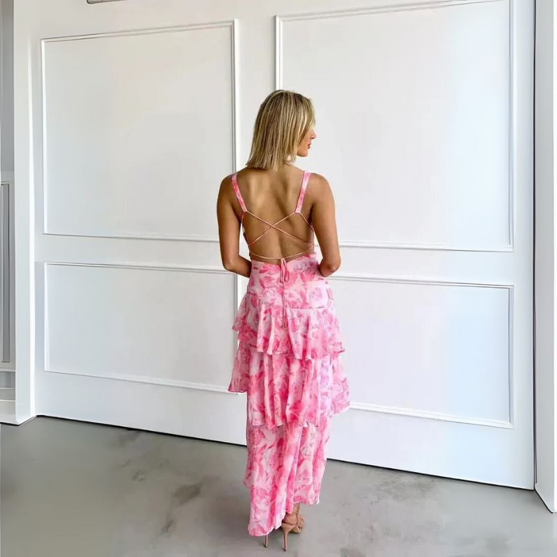 Women’s Tiered V-Neck Maxi Dress