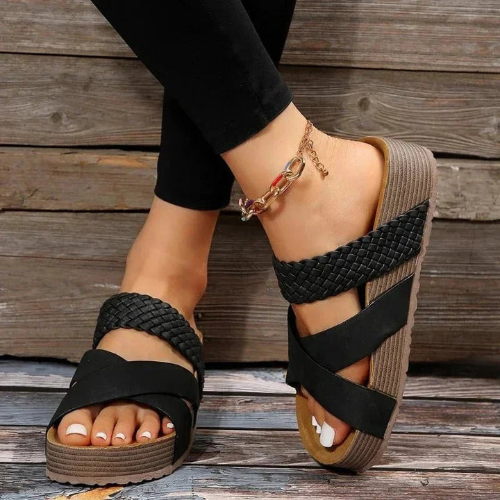 Women’s Platform Sandals with Braided Straps