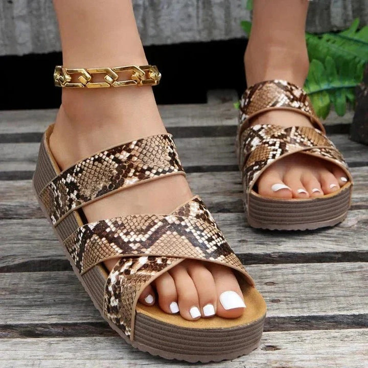 Women’s Platform Sandals with Braided Straps