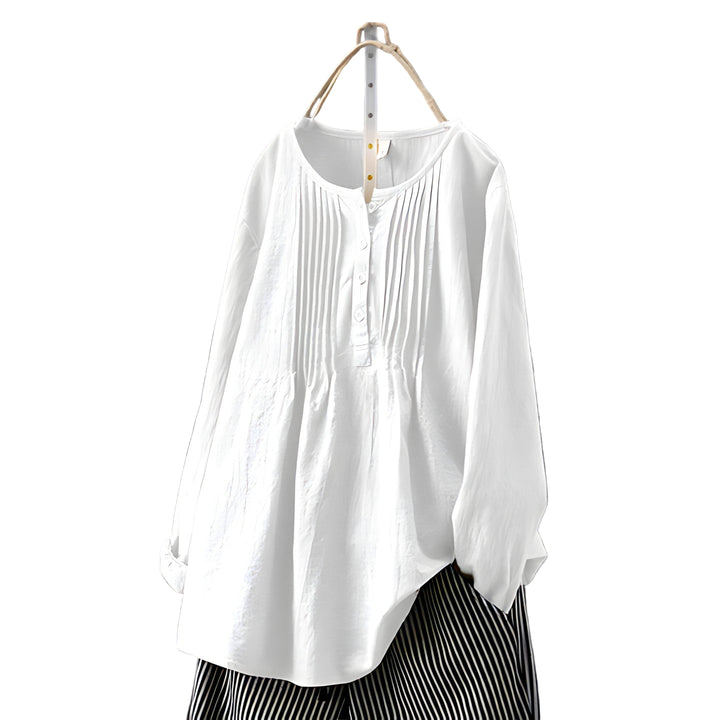 Women’s Long-Sleeve Pintuck Tunic Blouse