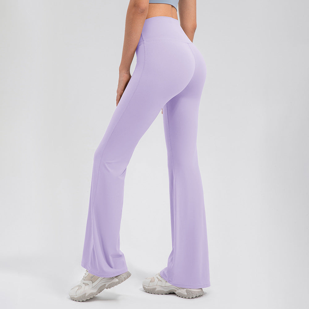 Women’s Stretch Flared Pants with High Waisted Waistband