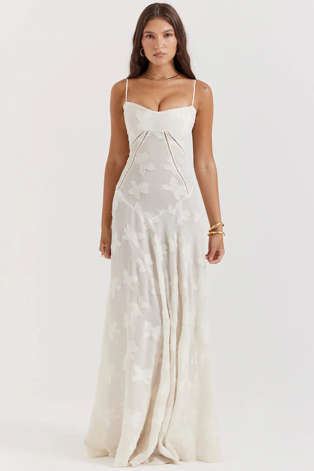 Women’s Corset Maxi Dress with Spaghetti Straps