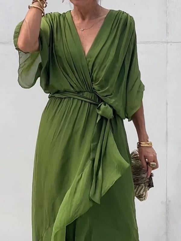 Women’s V-Neck Wrap-Style Occasion Dress