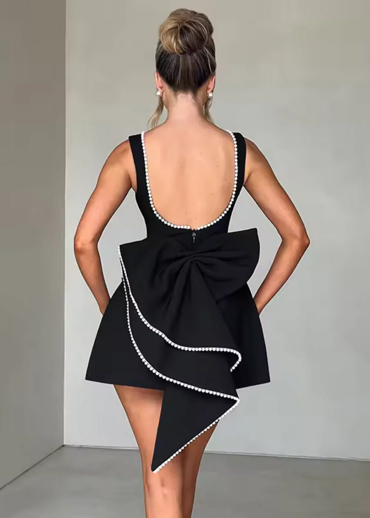 Women’s Pearl-Embellished Mini Party Dress