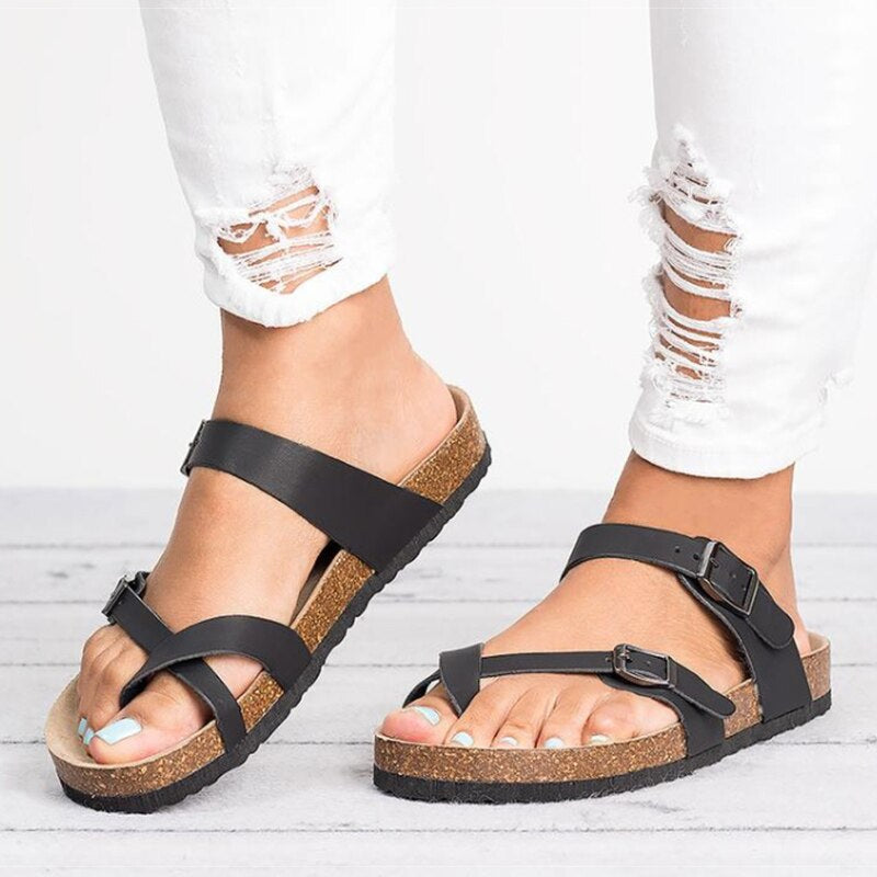 Women’s Open Toe Sandals with Adjustable Strap and Grip Sole