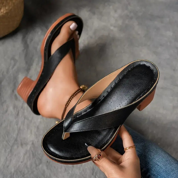 Women’s Block Heel Sandals with Cross-Strap