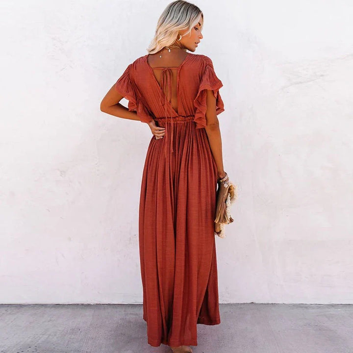 Women’s Boho Button-Front Maxi Dress