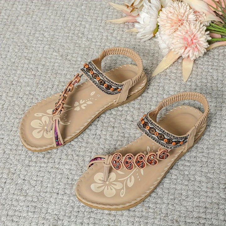 Women’s Boho Sandals with Toe Loop and Grip Sole