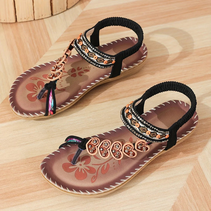 Women’s Boho Sandals with Toe Loop and Grip Sole