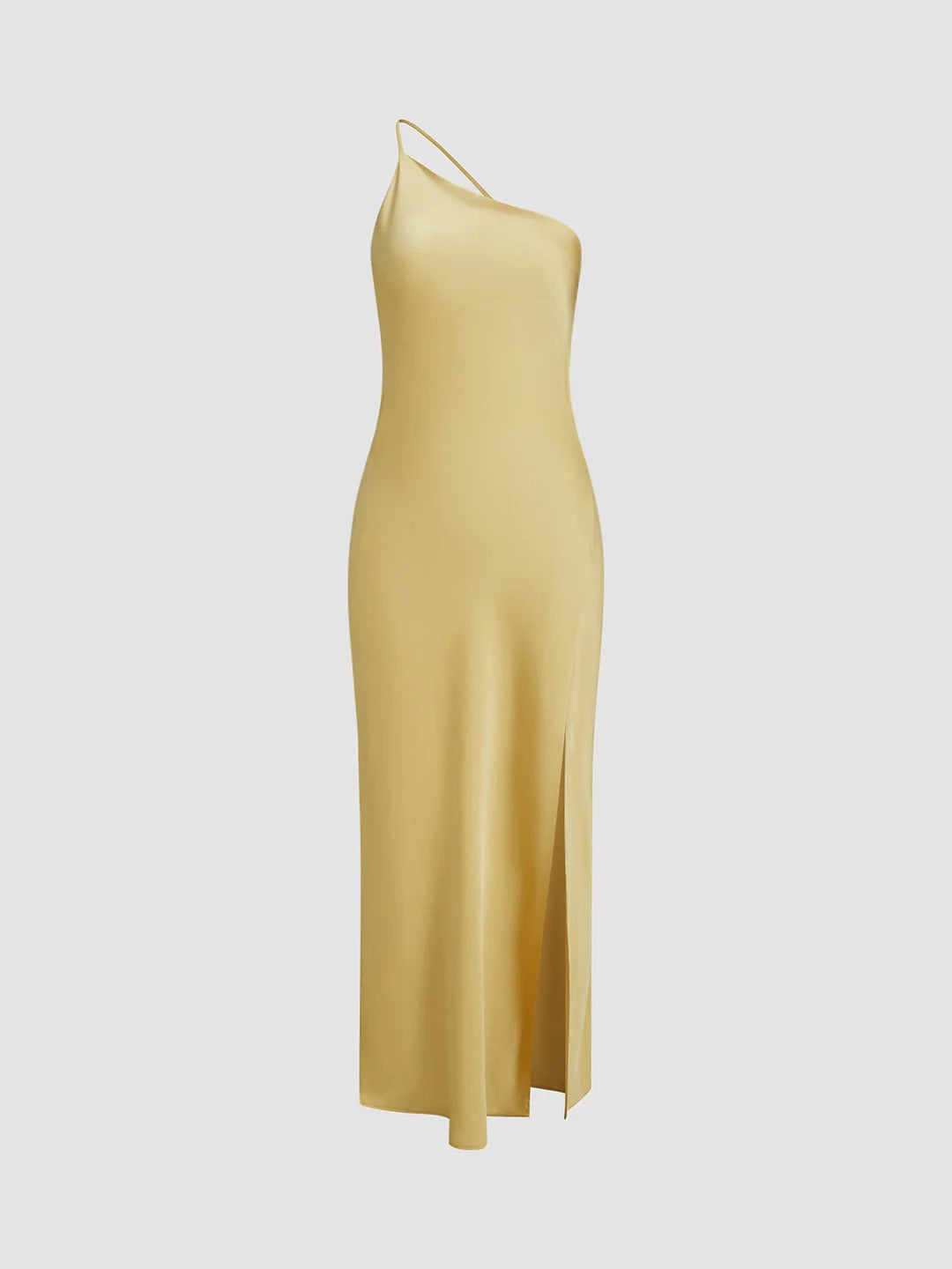 Women’s Backless Satin Maxi Dress with Side Slit