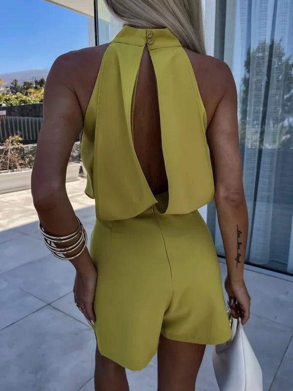 Women’s Halter-Neck Romper with Open Back