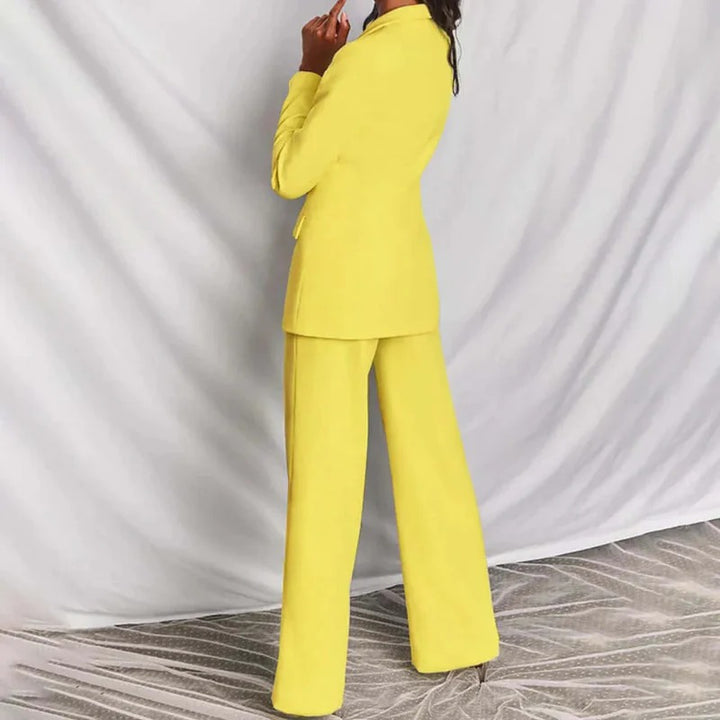 Women’s Single-Button Blazer and Wide-Leg Trousers Set