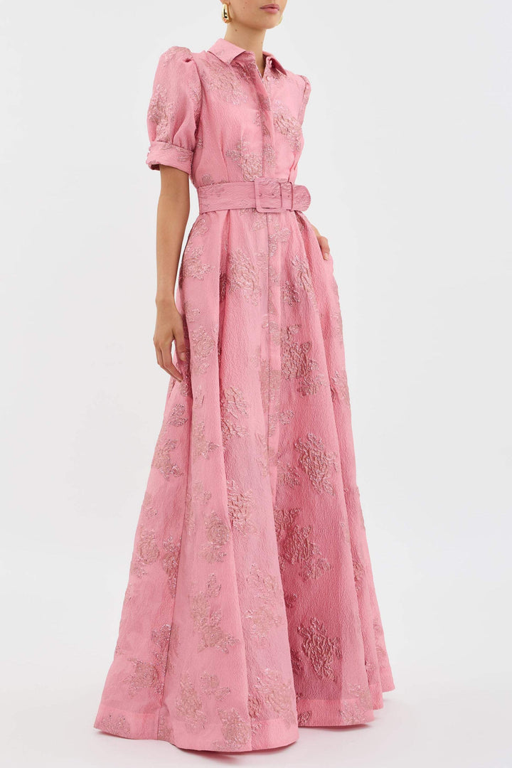 Women’s Puff Sleeve Maxi Dress for Wedding Guests