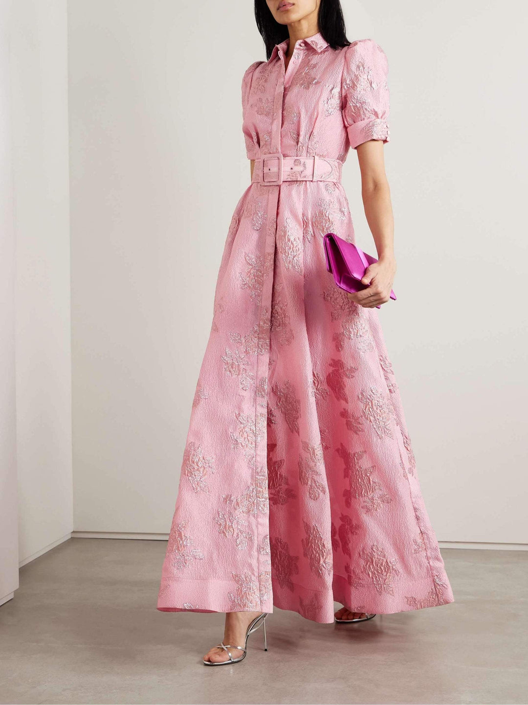 Women’s Puff Sleeve Maxi Dress for Wedding Guests