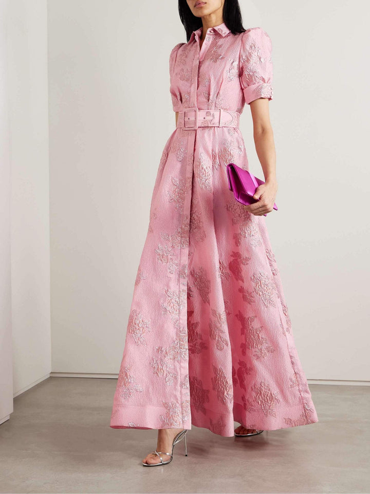 Women’s Puff Sleeve Maxi Dress for Wedding Guests