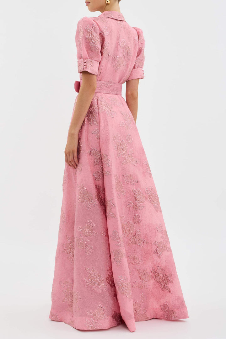 Women’s Puff Sleeve Maxi Dress for Wedding Guests