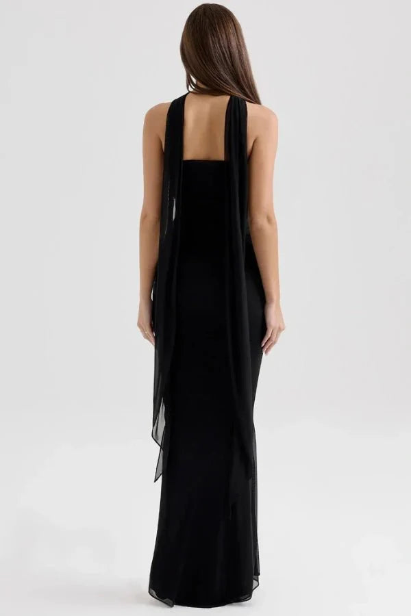 Women’s Strapless Ruched Cocktail Maxi Dress
