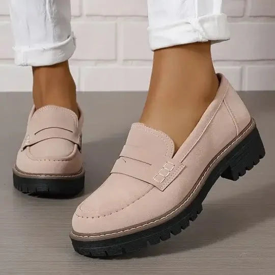 Women’s Chunky Slip On Loafers with Penny Strap