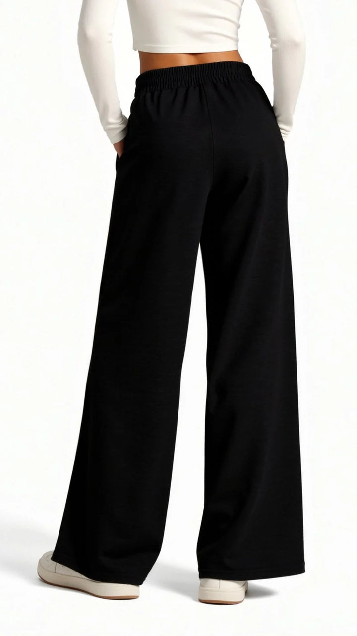 Women’s High Waisted Wide Leg Pants with Adjustable Drawstring and Side Pockets