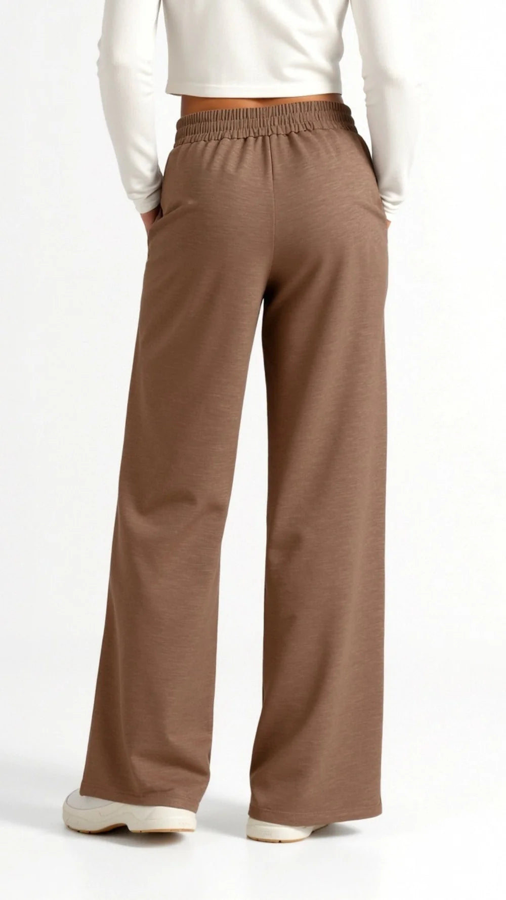 Women’s High Waisted Wide Leg Pants with Adjustable Drawstring and Side Pockets