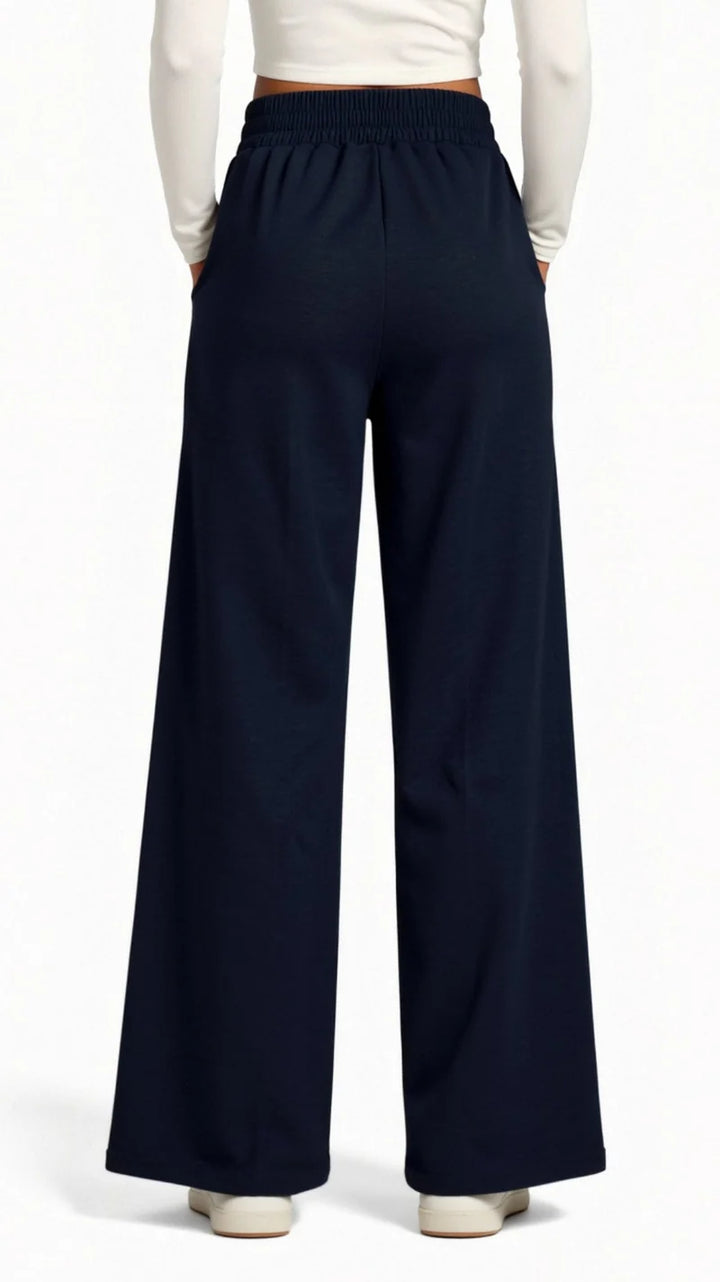 Women’s High Waisted Wide Leg Pants with Adjustable Drawstring and Side Pockets