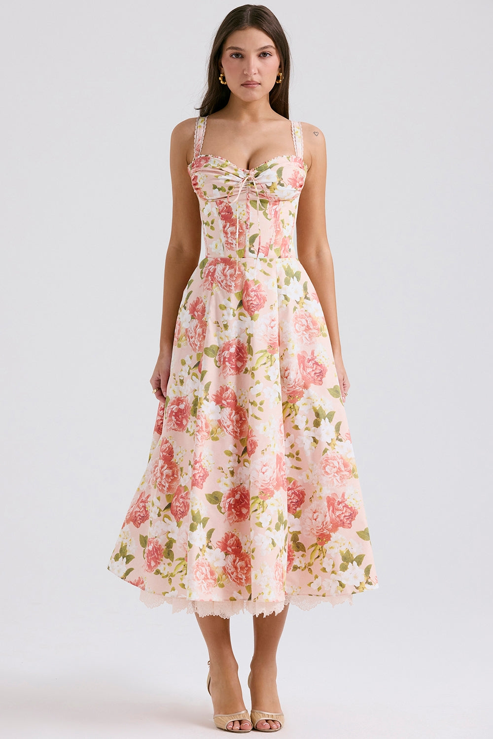 Women’s Floral Tie-Front Midi Dress