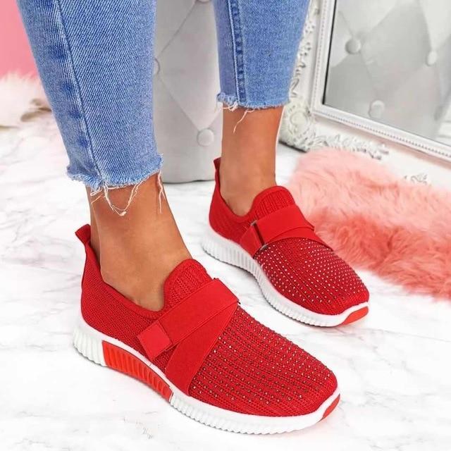 Women’s Slip-On Sneakers with Hook-and-Loop Strap