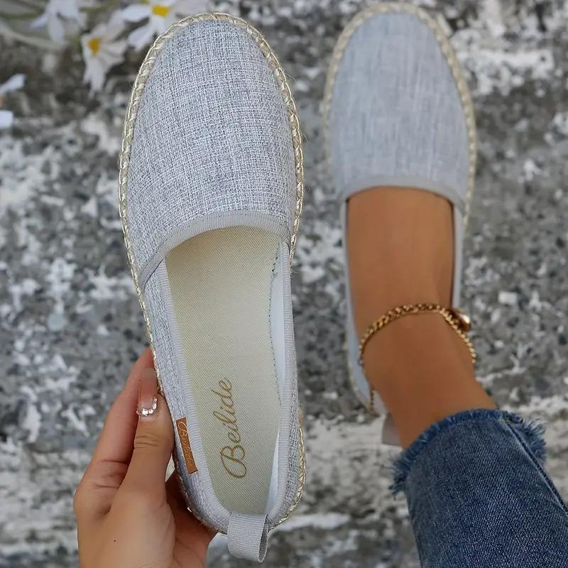 Women’s Espadrille Slip-On Loafers with Woven Trim