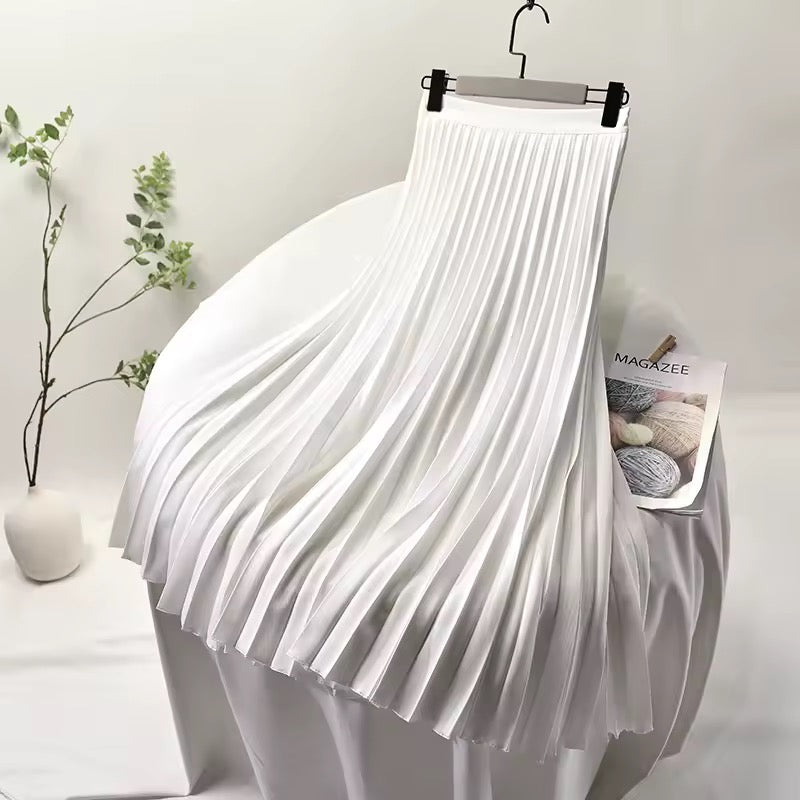 Women’s Pleated Maxi Skirt with Side Zip