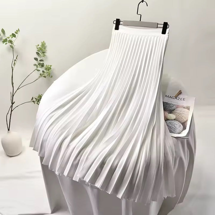 Women’s Pleated Maxi Skirt with Side Zip