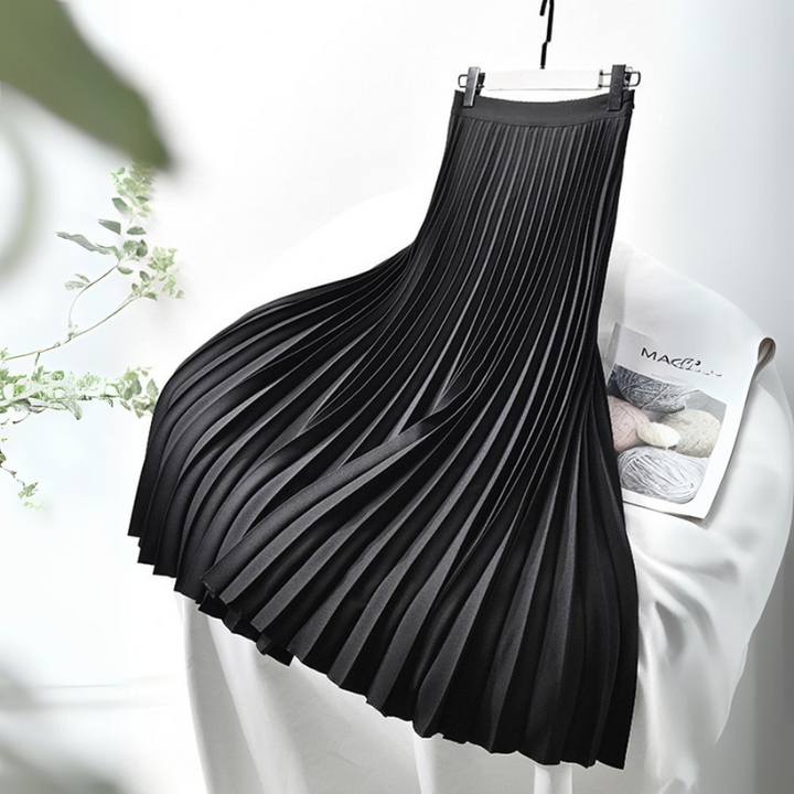 Women’s Pleated Maxi Skirt with Side Zip