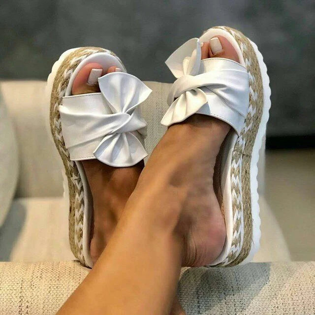 Women’s Bow Platform Sandals with Slip-On