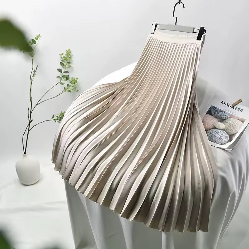 Women’s Pleated Maxi Skirt with Side Zip