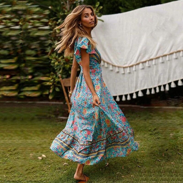 Women’s Boho Maxi Dress with Side-Split