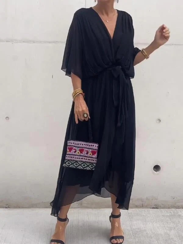 Women’s V-Neck Wrap-Style Occasion Dress